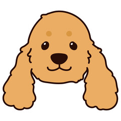 Outlined adorable simple English Cocker Spaniel front head