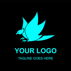 Vector design elements for your company logo, logo for groups or individuals, blue eagle logo, modern, simple and minimalist logotype, business company template, matches the logo you want