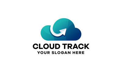 Cloud Arrow Gradient Logo Template