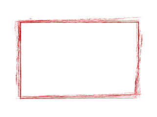 red brush painted ink stamp banner on white background	
