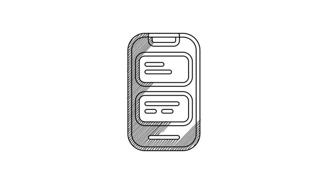 Black line Online translator icon isolated on white background. Foreign language conversation icons in chat speech bubble. Translating concept. 4K Video motion graphic animation