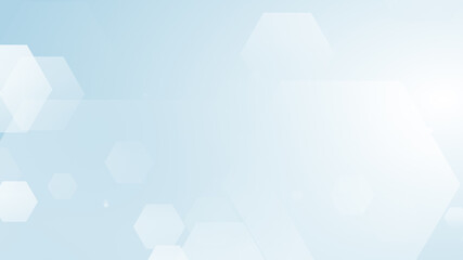 Abstract hexagon geometric white blue pattern medical background.