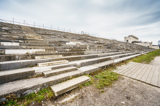 View on Zeppelin Field stadium with stone benches and steps