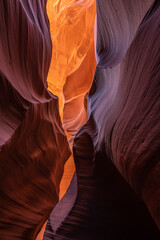 Slot Canyon Antelope Arizona near Page USA. Abstract and colorful sandstone background.
