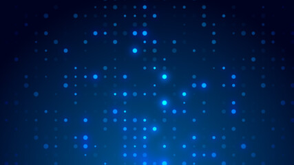 Abstract dot white blue pattern gradient texture technology background.