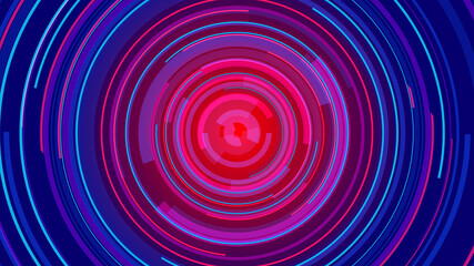 Abstract circle blue purple neon future technology background.