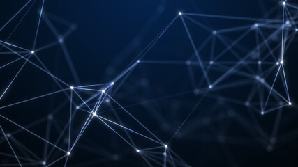 Abstract technology background from lines and dots. Plexus space geometrical backdrop