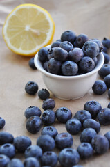 Fresh Blueberries and Lemon. Anthocyanins. Vitamin C. Anti-cold.