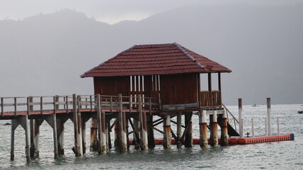 Fototapeta premium wooden pier on the beach