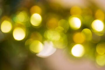 defocused Christmas lights in the form of bokeh