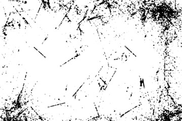 Grunge Black And White Urban. Dark Messy Dust Overlay Distress Background. Easy To Create Abstract Dotted, Scratched, Vintage Effect With Noise And Grain.Grunge Texture Vector