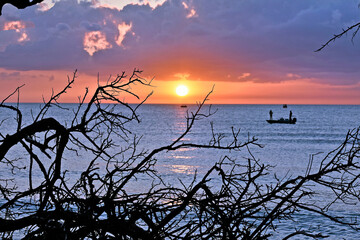 sunset on the lake