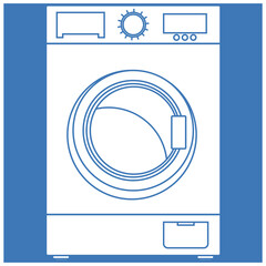 Washing machine vector. Silhouette for decoration.