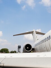 Old airplane on the airport.