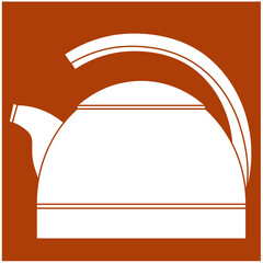 Teapot. Vector silhouette for decoration.