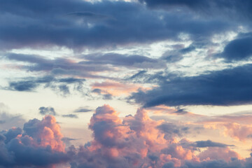 sunset over the clouds