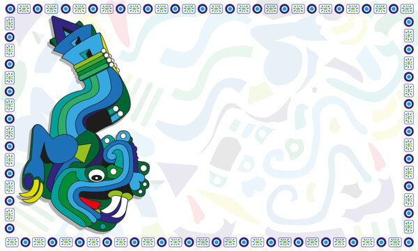Serpiente/drag&oacute;n azteca con colmillos y garras