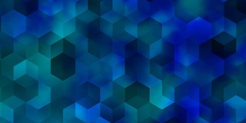 Obraz premium Light BLUE vector texture with colorful hexagons.