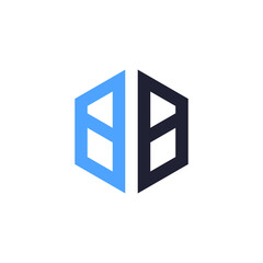 BB logo vector. Latter BB hexagonal logo. BB creative logo template