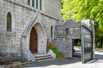 Entrance to the old stone church. Ireland 