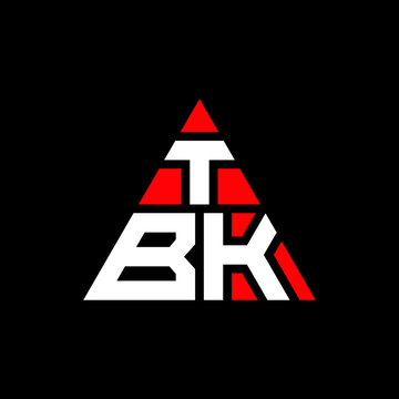 TBK triangle letter logo design with triangle shape. TBK triangle logo design monogram. TBK triangle vector logo template with red color. TBK triangular logo Simple, Elegant, and Luxurious Logo. TBK 