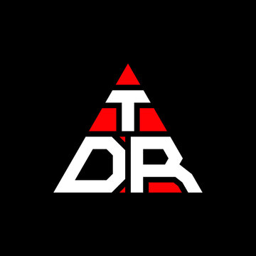 TDR triangle letter logo design with triangle shape. TDR triangle logo design monogram. TDR triangle vector logo template with red color. TDR triangular logo Simple, Elegant, and Luxurious Logo. TDR 