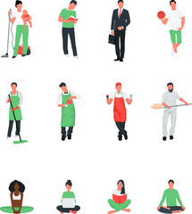 Fototapeta na wymiar Profession Set vector. Group of people with different occupations. Vector Illustration