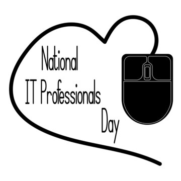 National IT Professionals Day, Silhouette Of A Computer Mouse, Idea For A Positive Postcard