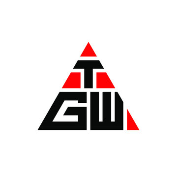 TGW triangle letter logo design with triangle shape. TGW triangle logo design monogram. TGW triangle vector logo template with red color. TGW triangular logo Simple, Elegant, and Luxurious Logo. TGW 
