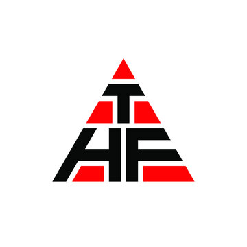 THF triangle letter logo design with triangle shape. THF triangle logo design monogram. THF triangle vector logo template with red color. THF triangular logo Simple, Elegant, and Luxurious Logo. THF 