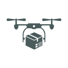 Delivery, drone, shipping icon. Gray vector graphics.