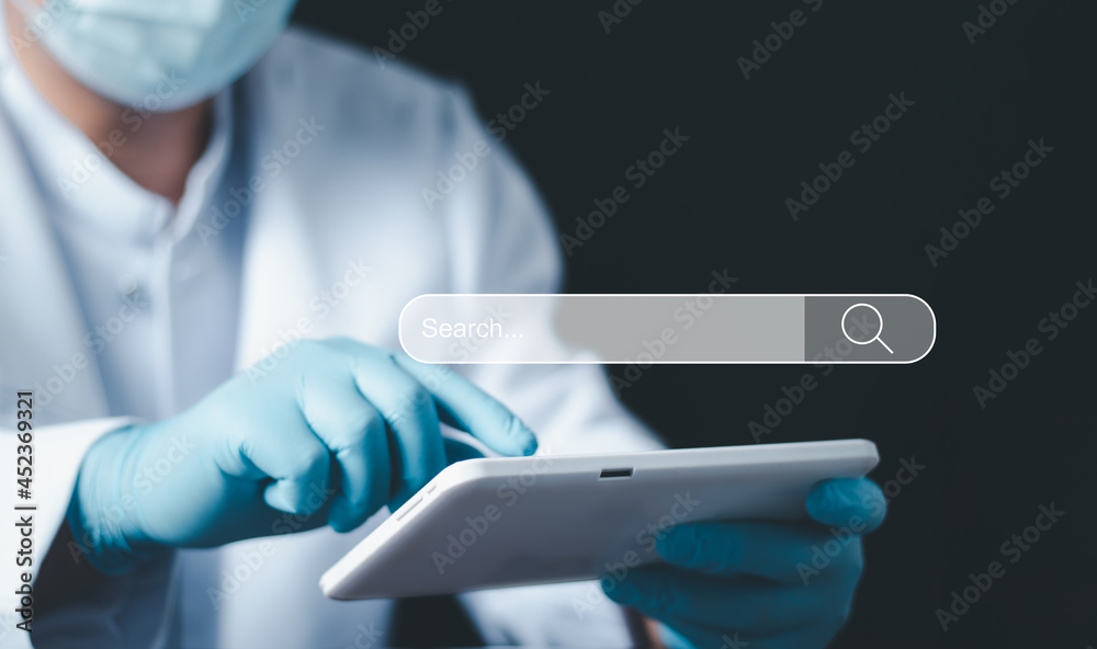 Poster searching browsing internet data information networking concept, data search technology search engin