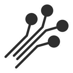 Circuit connectors icon with flat style. Isolated vector circuit connectors icon image on a white background.