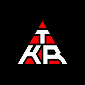 TKR triangle letter logo design with triangle shape. TKR triangle logo design monogram. TKR triangle vector logo template with red color. TKR triangular logo Simple, Elegant, and Luxurious Logo. TKR 