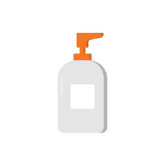 Bottle Pump for Liquid Soap Icon in Cartoon style. Antibacterial Soap Container Pictogram. Cosmetic Hand Wash Icon. Plastic Bottle for Beauty or Medicine. Isolated Vector Illustration