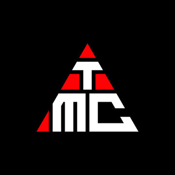 TMC triangle letter logo design with triangle shape. TMC triangle logo design monogram. TMC triangle vector logo template with red color. TMC triangular logo Simple, Elegant, and Luxurious Logo. TMC 