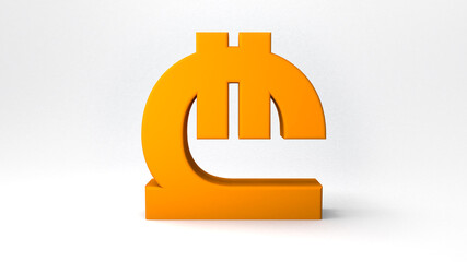 Georgian currency Lari Gel money isolated 3d render symbol 