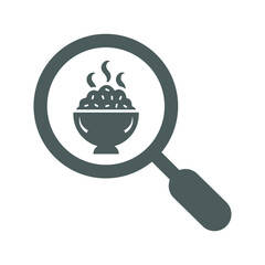 Food, restaurant, search icon. Gray vector graphics.