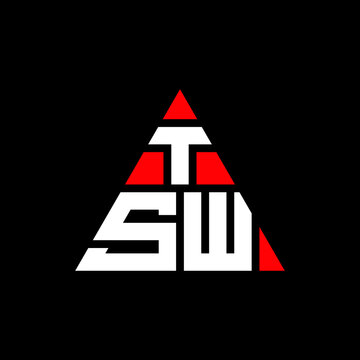 TSW triangle letter logo design with triangle shape. TSW triangle logo design monogram. TSW triangle vector logo template with red color. TSW triangular logo Simple, Elegant, and Luxurious Logo. TSW 