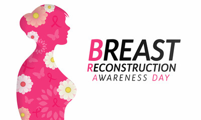 Breast Reconstruction awareness day is observed every year on the third Wednesday of October. it is the surgical process of rebuilding the shape and look of a breast. Vector illustration