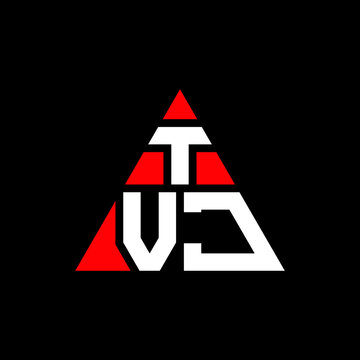 TVJ triangle letter logo design with triangle shape. TVJ triangle logo design monogram. TVJ triangle vector logo template with red color. TVJ triangular logo Simple, Elegant, and Luxurious Logo. TVJ 