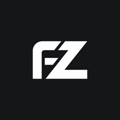 FZ Logo, FZ logo letter design vector creative alphabet company icon template. F, Z, Zf, black, white