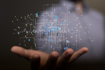 Technology background. Big data concept. Binary