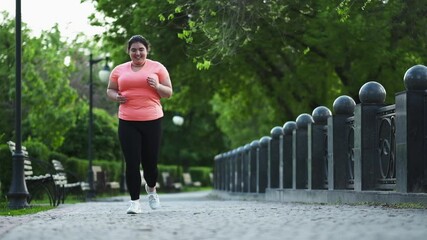 park jogging weight loss overweight woman running
