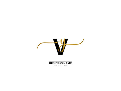 Letter VY Logo, creative yv vy signature logo for wedding, fashion, apparel and clothing brand or any kind of business
