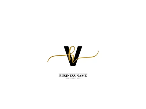 Letter VH Logo, creative vh hv signature logo for wedding, fashion, apparel  and clothing brand or any kind of business Stock Vector | Adobe Stock