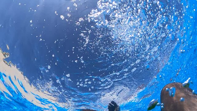 Slow motion of a simulation of people drowning in a pool-29.97