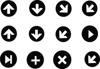 Fototapeta premium media player buttons and black arrow up down left right 