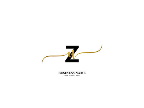 Letter ZU Logo, creative zu uz signature logo for wedding, fashion, apparel and clothing brand or any kind of business