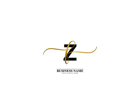 Letter ZF Logo, creative zf fz signature logo for wedding, fashion, apparel and clothing brand or any kind of business